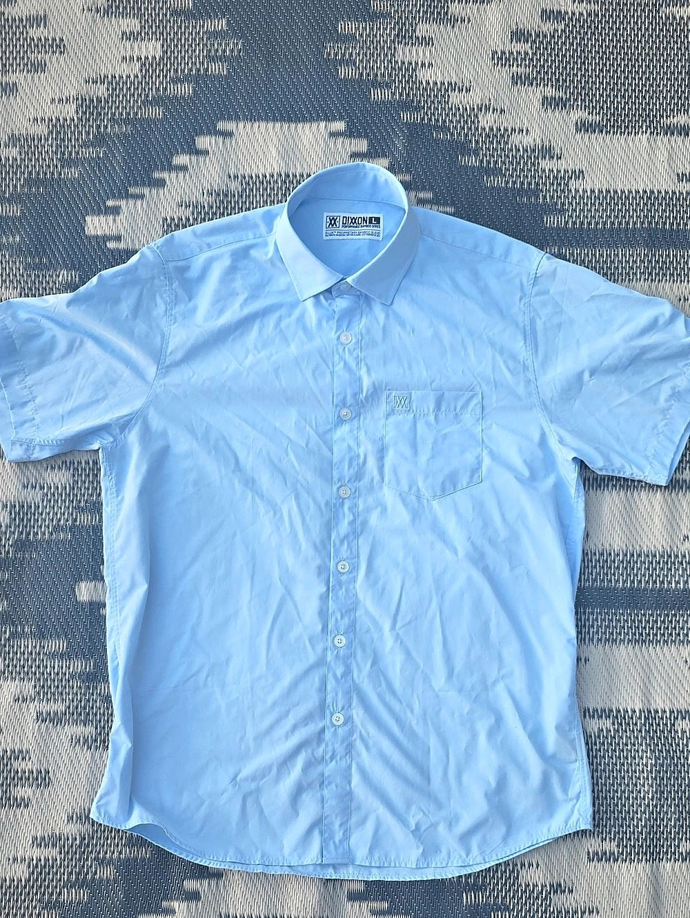 Dixon Performance Bamboo Series Short Sleeve Shirt in Blue Large Like New